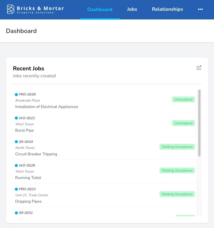 Branded dashboard — your own logo and colours throughout the workspace